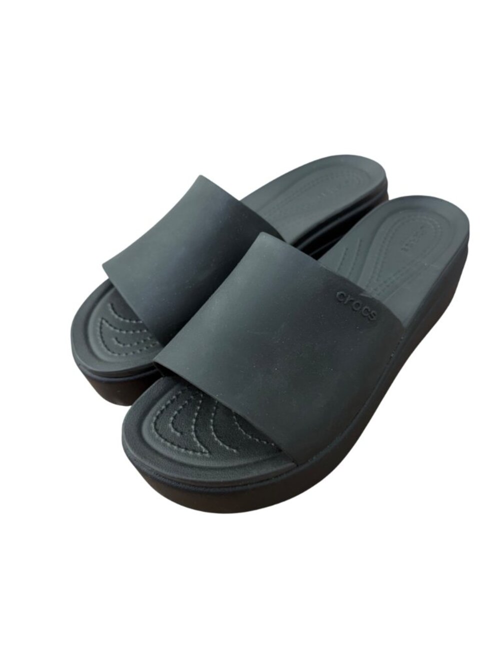 Crocs Womens LiteRide Platform Slides Black W8 Comfort Sandals - Picture 3 of 15